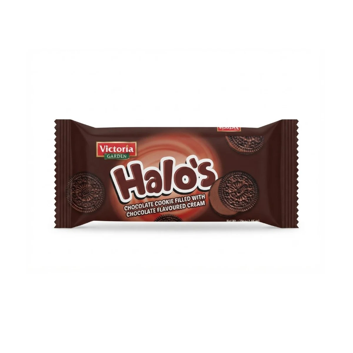 Galletas de Chocolate con Relleno de Chocolate Halos 30g