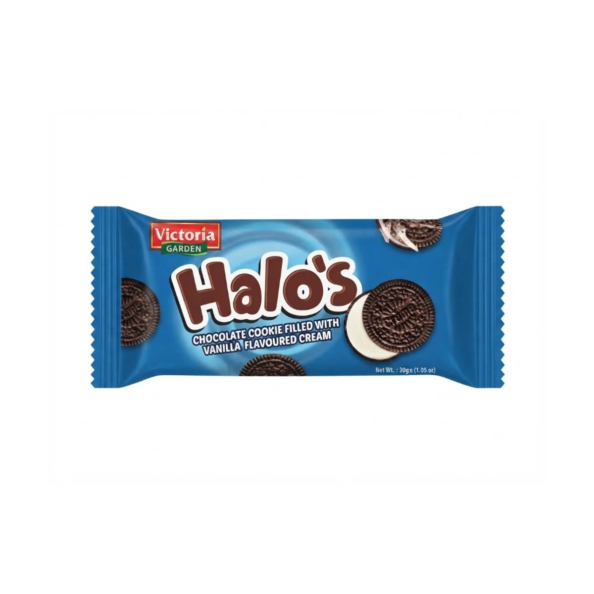Galletas de Chocolate con Relleno de Vainilla Halos 30g