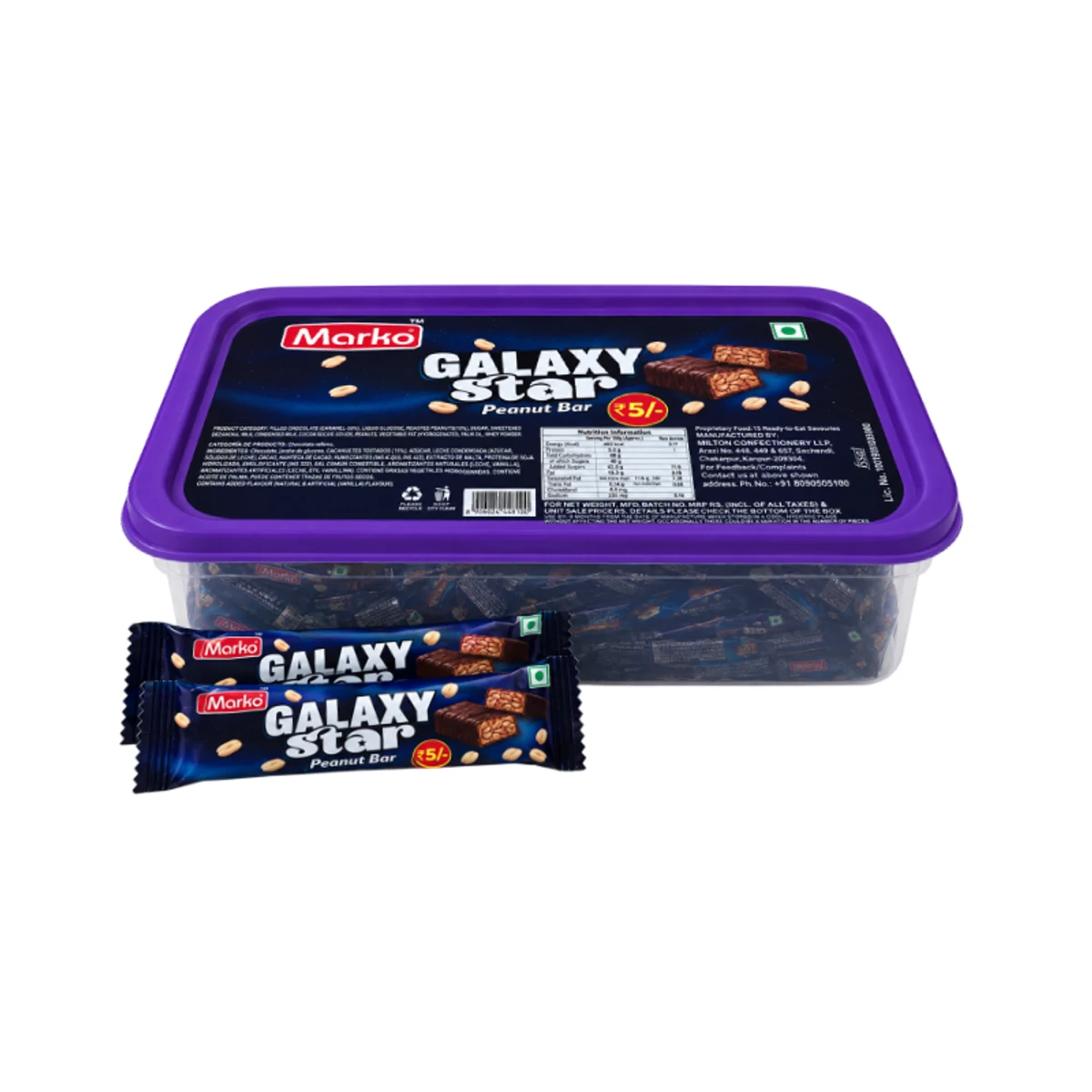 Barritas Galaxy Star Chocolate con Maní - Marko (13 g x 30u)
