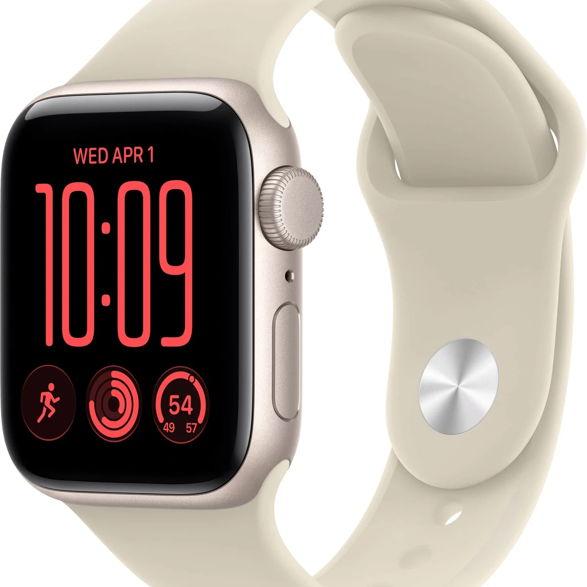 Apple Watch SE 3 (GPS) 40mm Aluminum Case with Sand Sport Band - M/L - Starlight - (2026)
