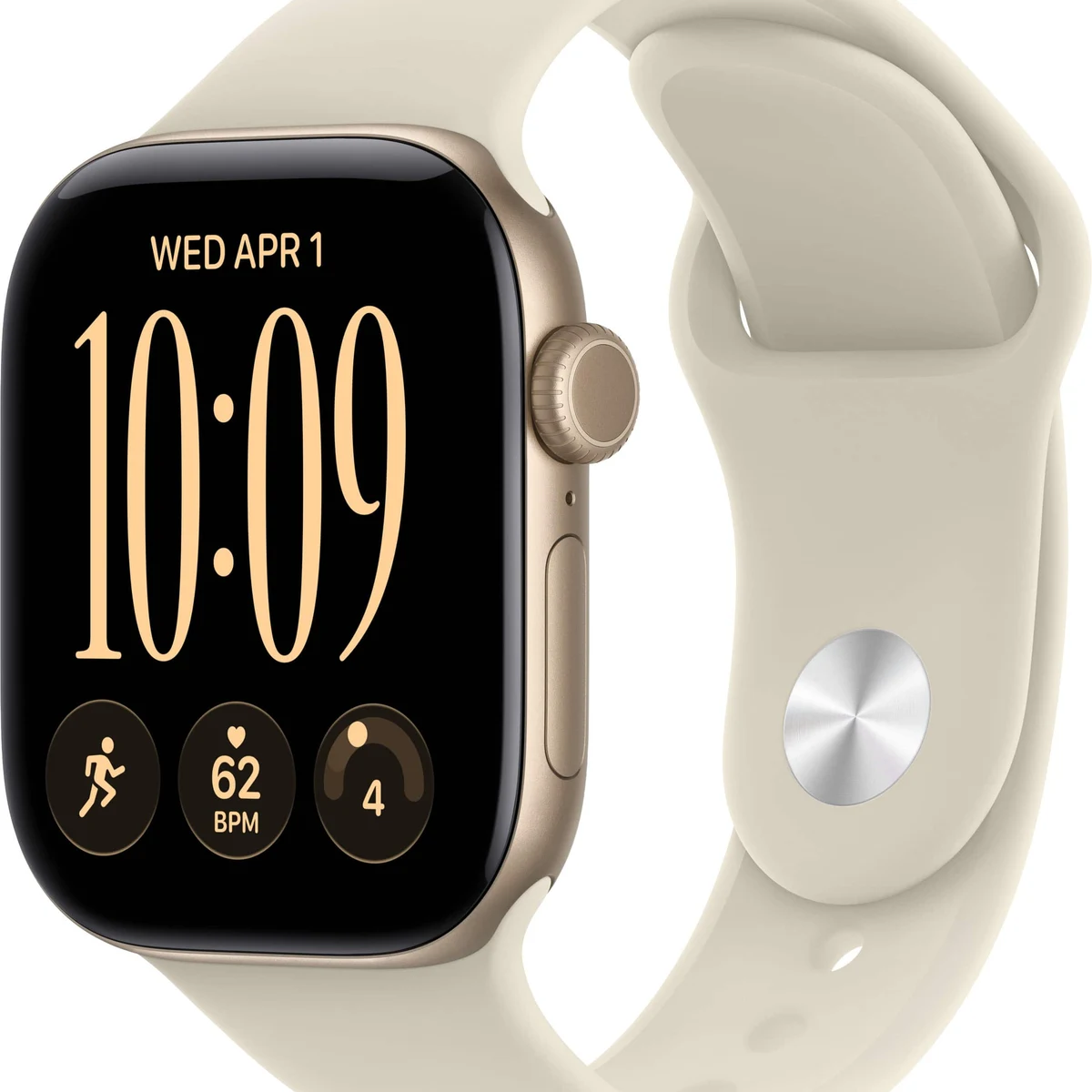 Apple Watch Series 12 (GPS) 42mm Aluminum Case with Sand Sport Band - M/L - Light Gold - (2026)