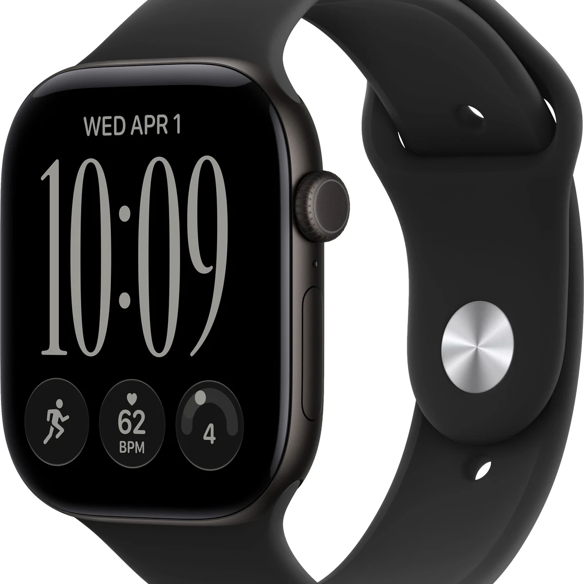 Apple Watch Series 12 (GPS) 46mm Aluminum Case with Black Sport Band - M/L - Black - (2026)