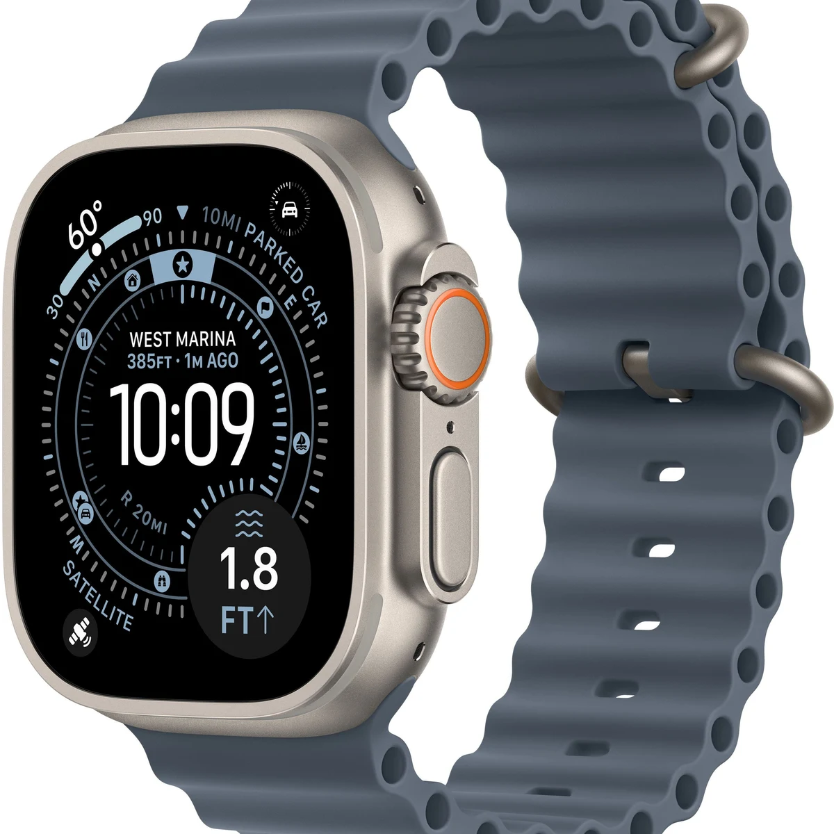 Apple Watch Ultra 3 (GPS+Cellular) 49mm Titanium Case with Anchor Blue Ocean Band - Natural - (2025)