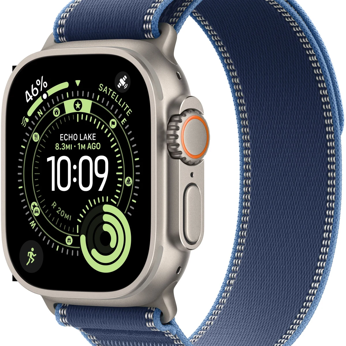 Apple Watch Ultra 3 (GPS+Cellular) 49mm Titanium Case with Blue/Bright Blue Trail Loop - M/L - Natural - (2025)