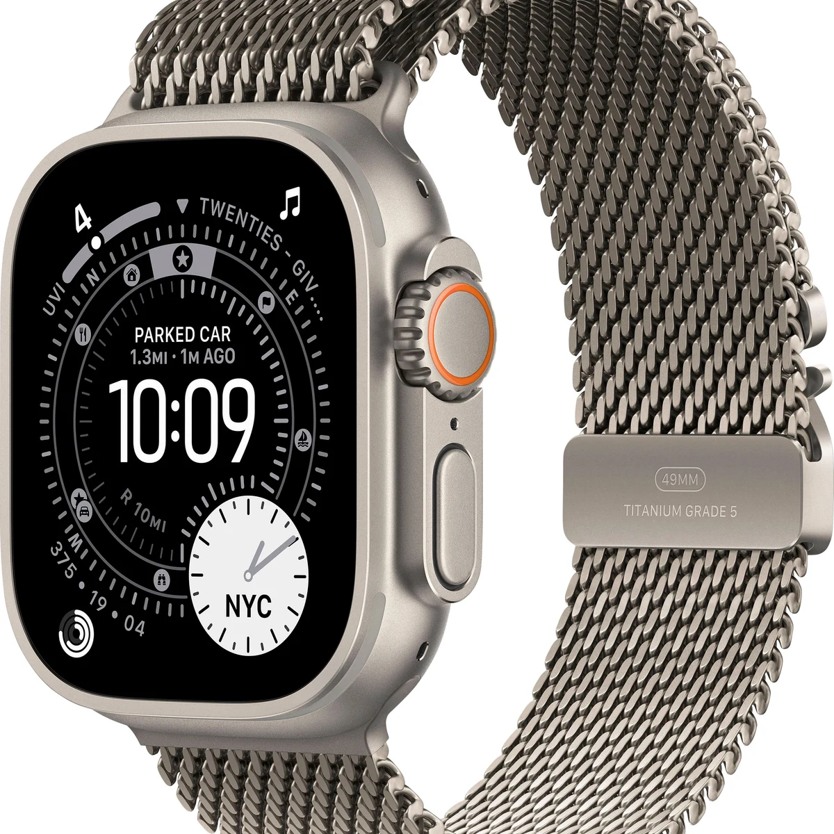 Apple Watch Ultra 3 (GPS+Cellular) 49mm Titanium Case with Titanium Milanese Loop - Large - Natural - (2025)