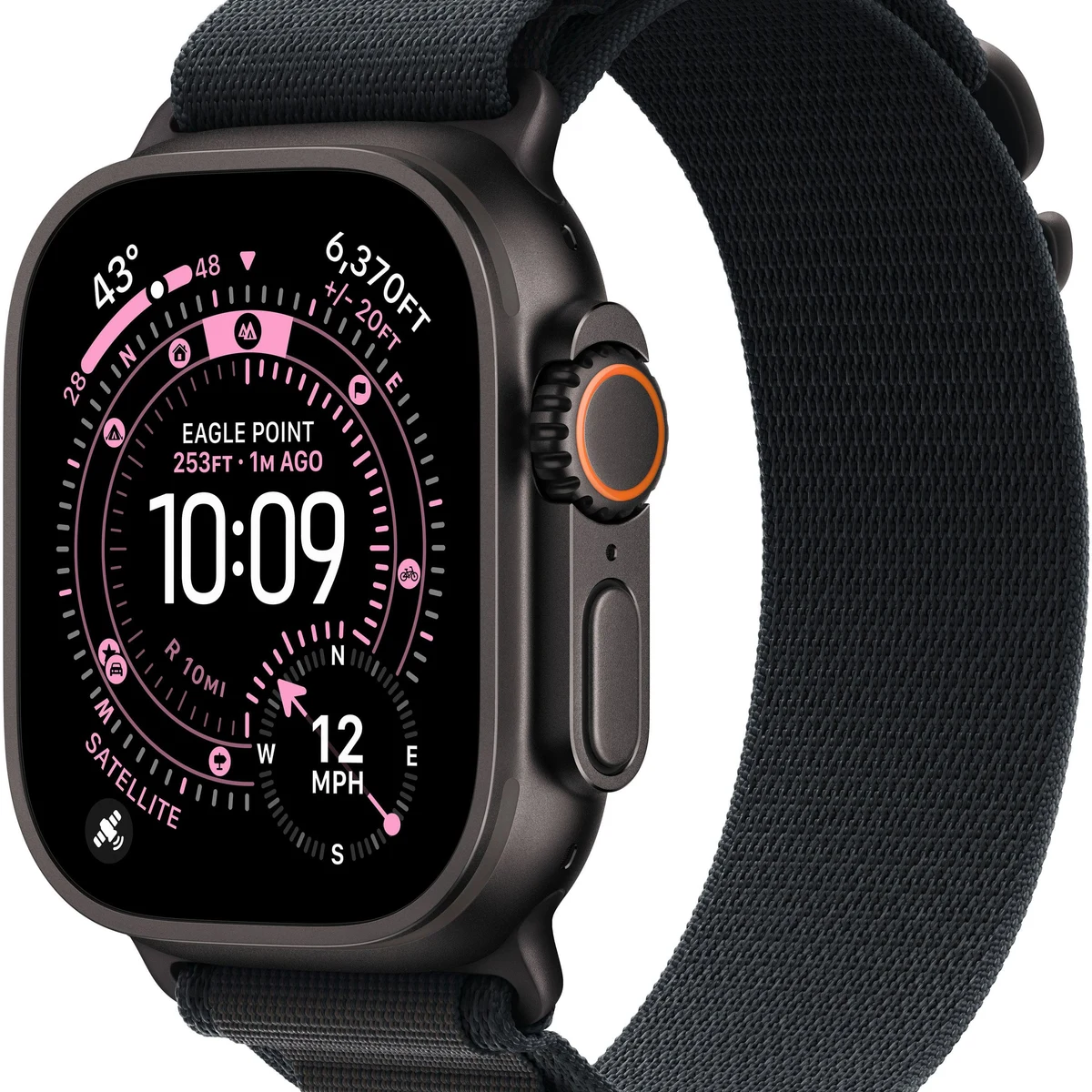 Apple Watch Ultra 3 (GPS+Cellular) 49mm Titanium Case with Black Alpine Loop - Small - Black - (2025)