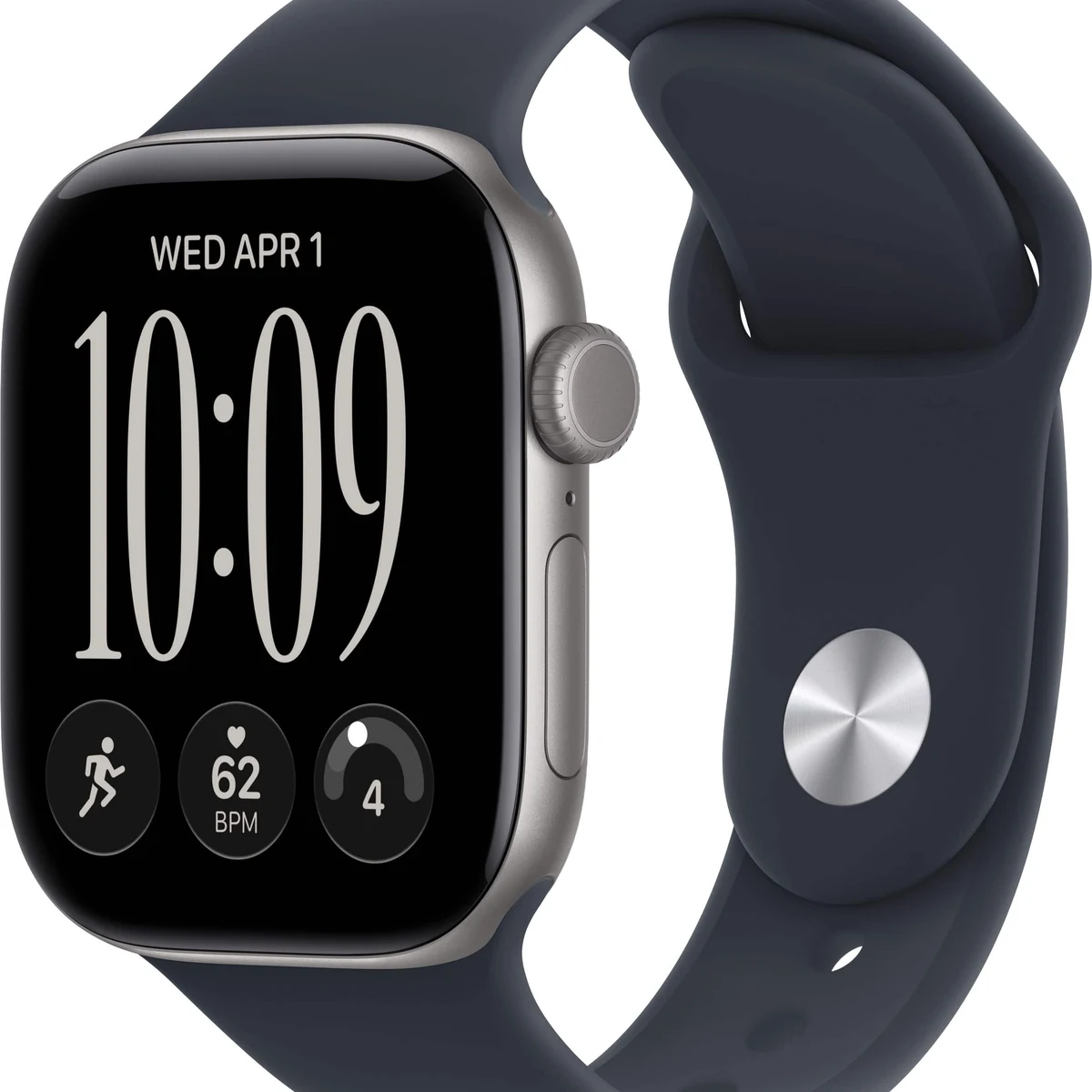 Apple Watch Series 12 (GPS + Cellular) 42mm Aluminum Case with Navy Blue Sport Band - M/L - Space Gray (AT&T) - (2026)