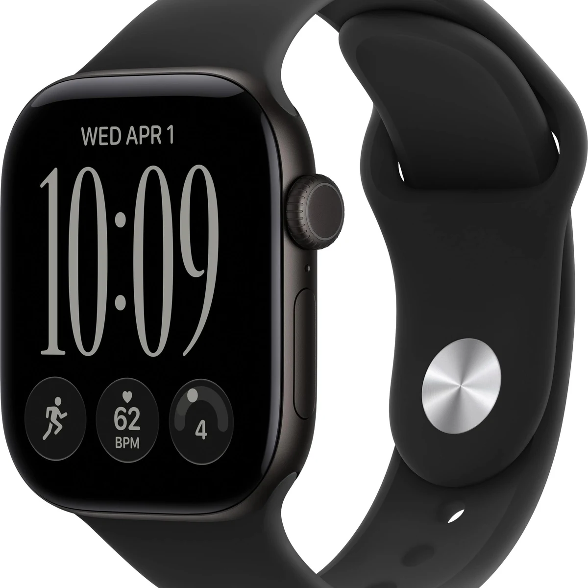 Apple Watch Series 12 (GPS + Cellular) 42mm Aluminum Case with Black Sport Band - S/M - Black (AT&T) - (2026)