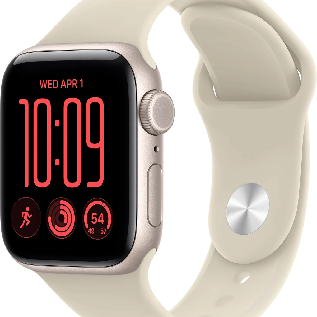 Apple Watch SE 3 (GPS + Cellular) 40mm Aluminum Case with Sand Sport Band - S/M - Starlight (Verizon) - (2026)