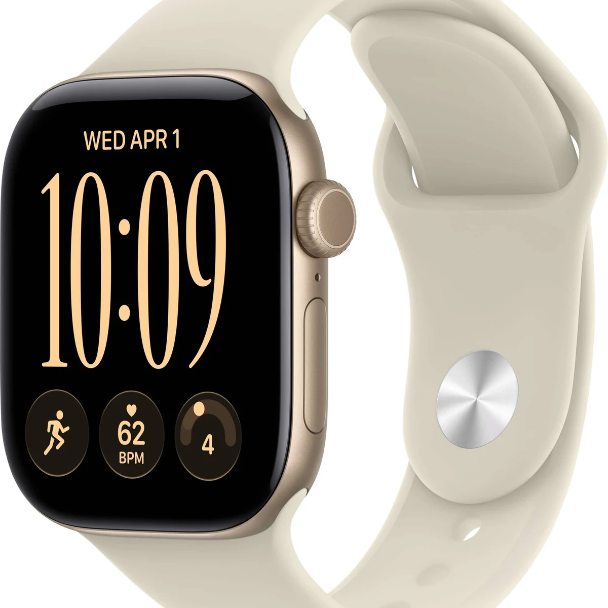 Apple Watch Series 12 (GPS + Cellular) 42mm Aluminum Case with Sand Sport Band - M/L - Light Gold (AT&T) - (2026)