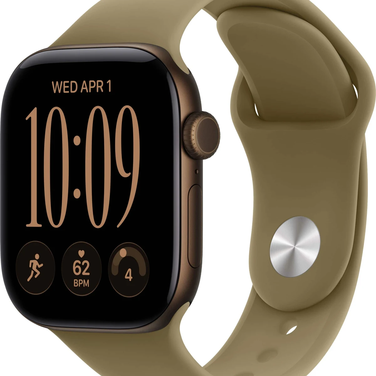 Apple Watch Series 12 (GPS + Cellular) 42mm Aluminum Case with Olive Sport Band - M/L - Dark Bronze (Verizon) - (2026)