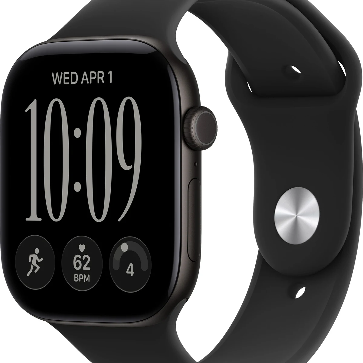 Apple Watch Series 12 (GPS + Cellular) 46mm Aluminum Case with Black Sport Band - M/L - Black - (2026)