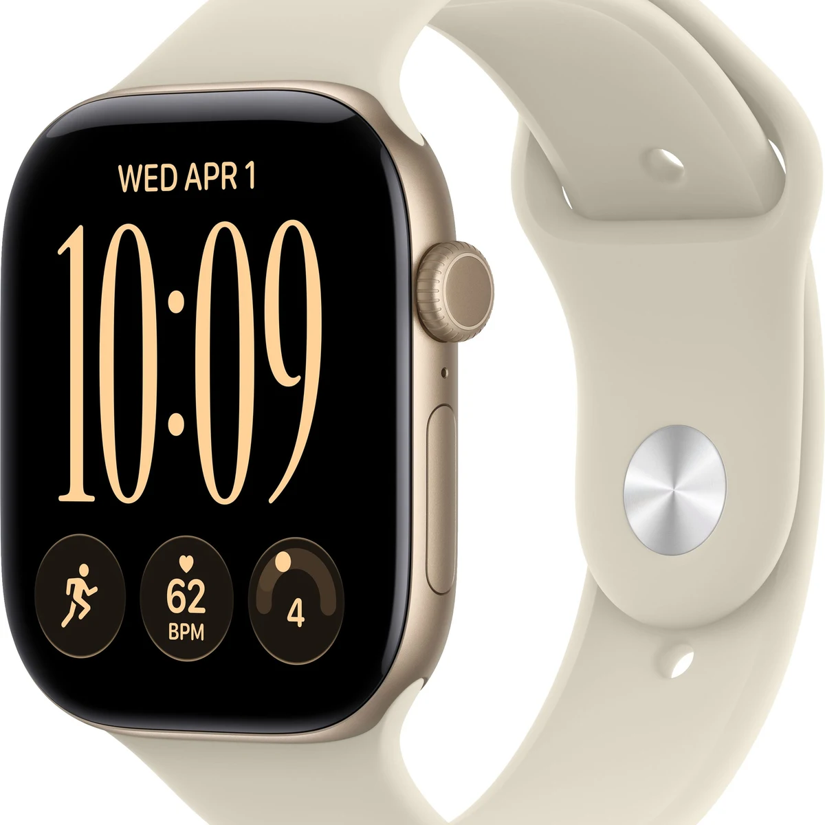 Apple Watch Series 12 (GPS + Cellular) 46mm Aluminum Case with Sand Sport Band - S/M - Light Gold (Verizon) - (2026)