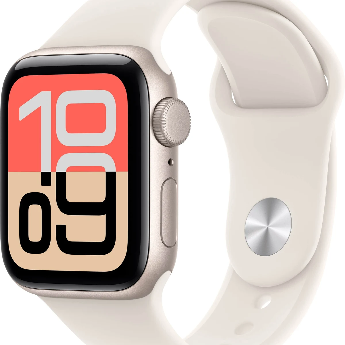 Apple Watch SE 3 (GPS) 40mm Starlight Aluminum Case with Starlight Sport Band - S/M - Starlight - (2025)