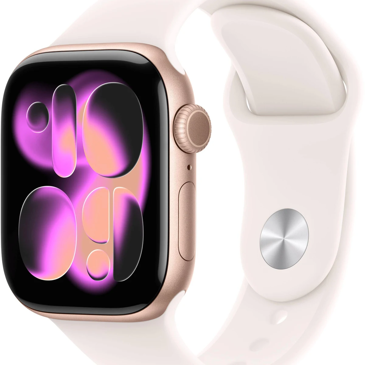 Apple Watch Series 11 (GPS+Cellular) 42mm Aluminum Case with Light Blush Sport Band - S/M - Rose Gold - (2025)