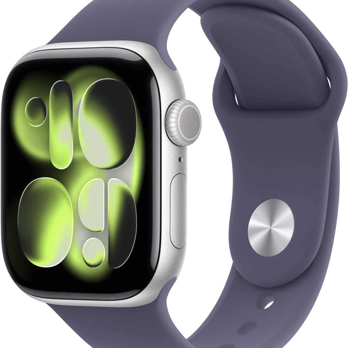 Apple Watch Series 11 (GPS) 42mm Silver Aluminum Case with Purple Fog Sport Band - S/M - Silver - (2025)