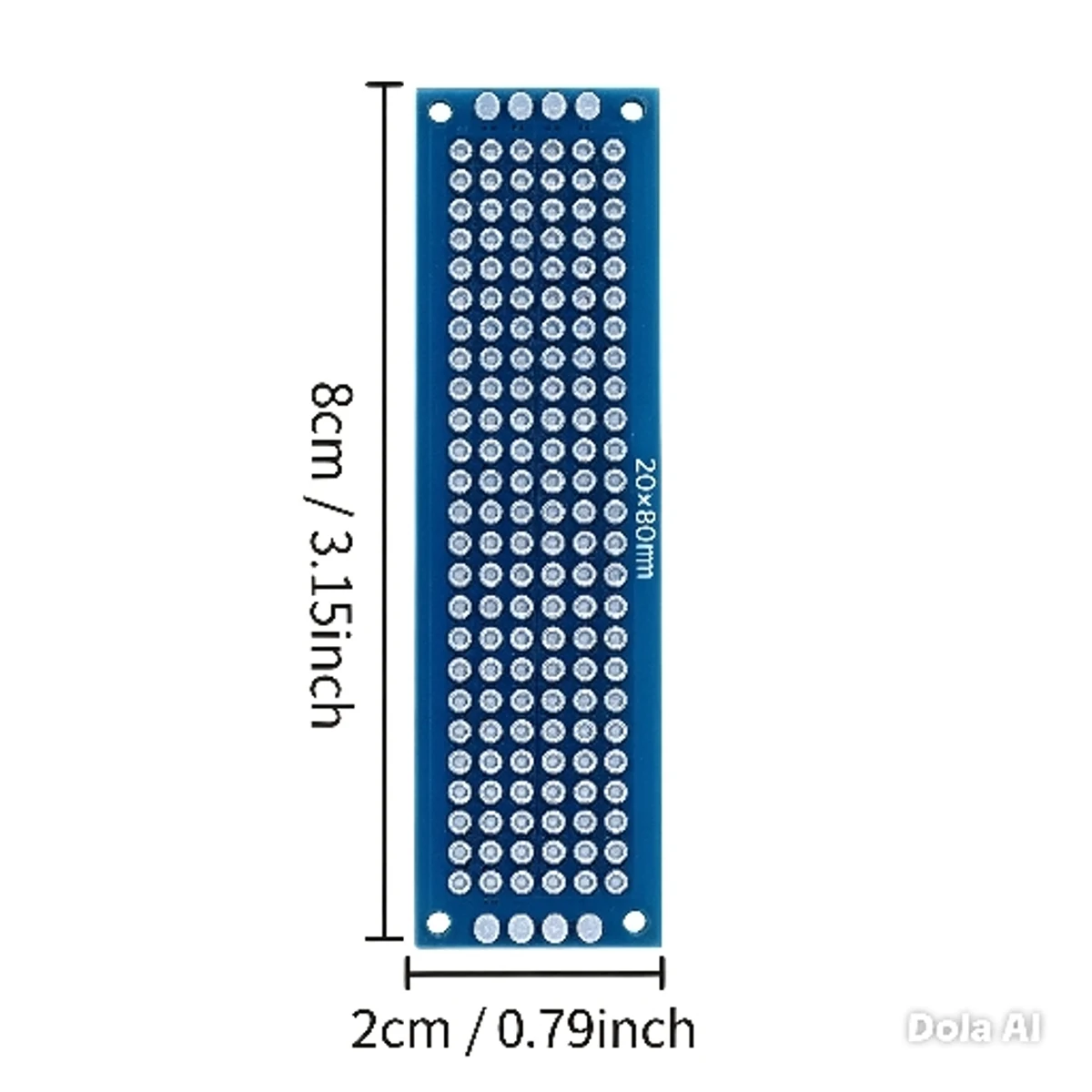 PLACA PERFORADA DE DOBLE CARA 2X8 CM