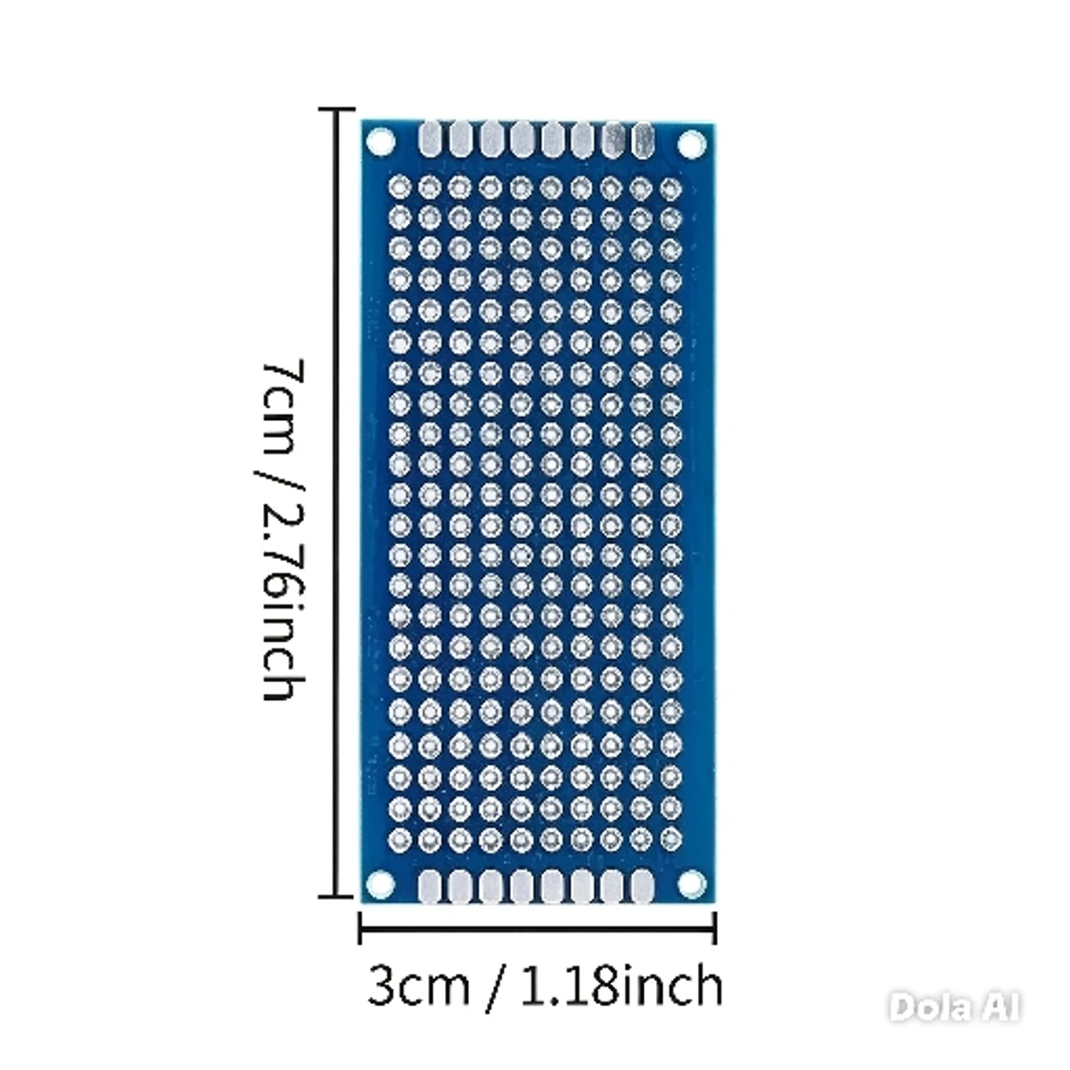 PLACA PERFORADA DE DOBLE CARA 3X7 CM