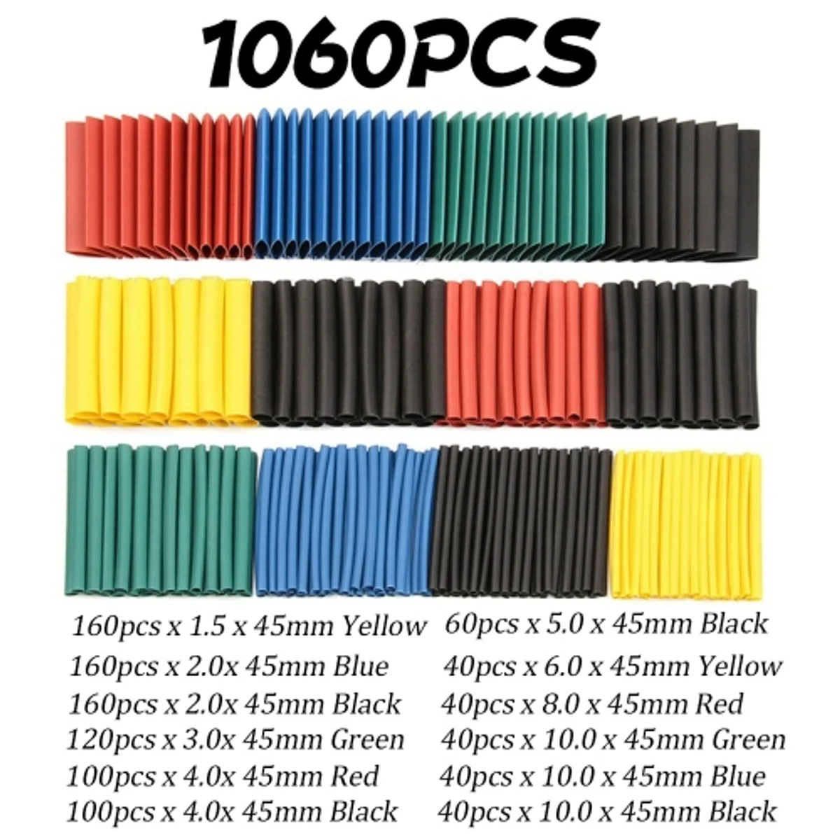 TUBOS TERMO RETRÁCTILES (1060 PCS)