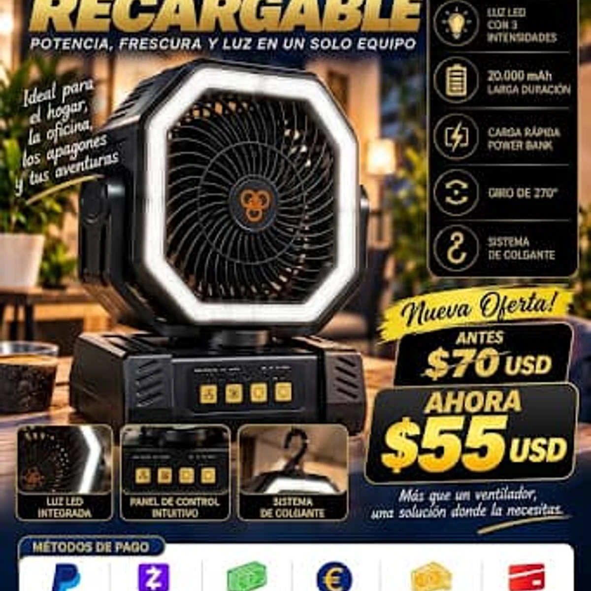 VENTILADOR RECARGABLE