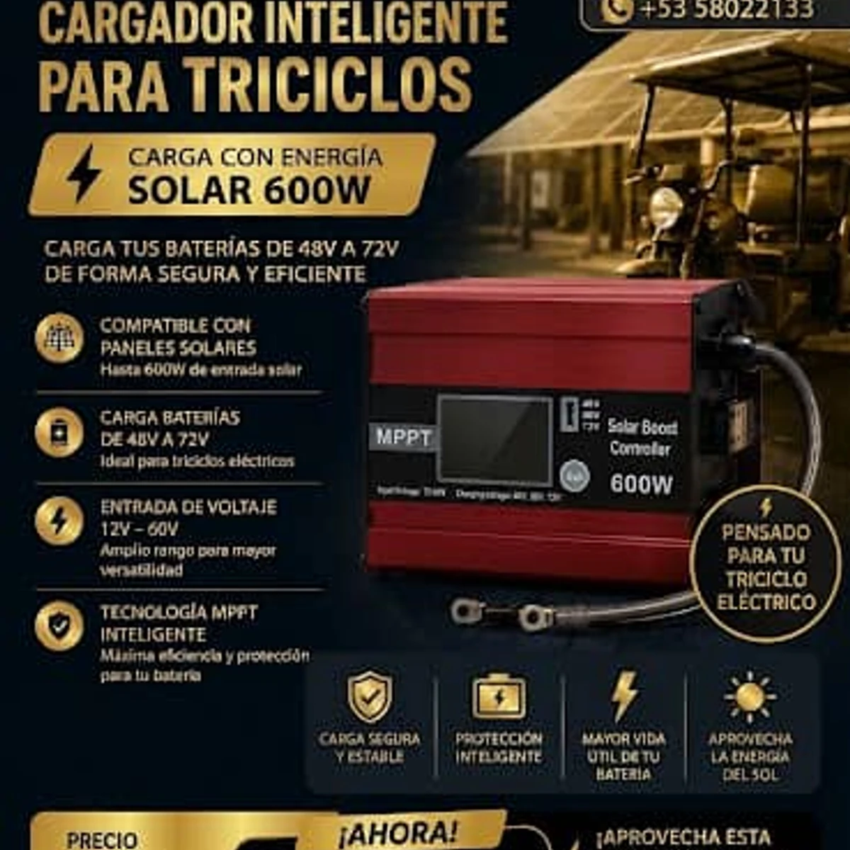 CARGADOR DE BATERIA INTELIGENTE PARA TRICICULOS